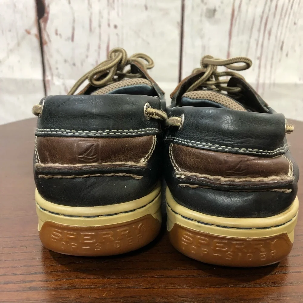 SPERRY TOP SIDER Men's Blue Leather Boat Shoes Classic Lace-Up Deck Style 11